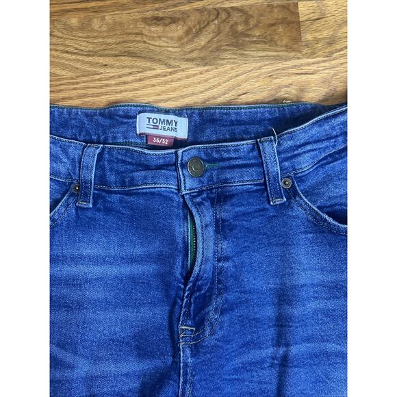 Vintage y2k Tommy Jeans Slim scaton 36 x 32 recycled Blue Denim Jeans Cotton - Picture 4 of 12